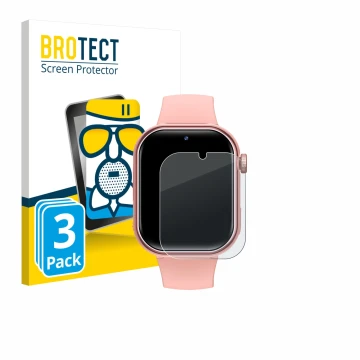 Face avant d’un emballage produit avec le logo de la marque BROTECT. À côté, l’appareil Naixues Kids Smartwatch GPS est représ