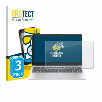 Face avant d’un emballage produit avec le logo de la marque BROTECT. À côté, l’appareil HP OmniBook 3 15