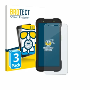 Face avant d’un emballage produit avec le logo de la marque BROTECT. À côté, l’appareil Zebra TC701 est représenté avec la pro