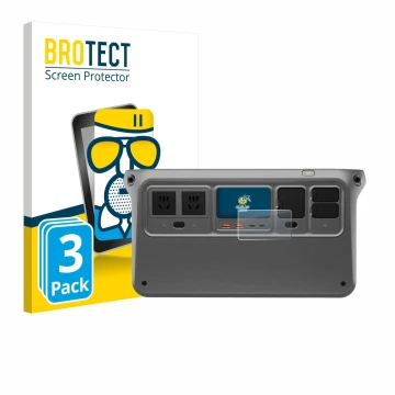 Face avant d’un emballage produit avec le logo de la marque BROTECT. À côté, l’appareil DJI Power 1000 V2 est représenté avec 