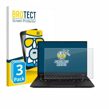 Face avant d’un emballage produit avec le logo de la marque BROTECT. À côté, l’appareil ASUS TUF Gaming A14 est représenté ave