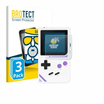 Face avant d’un emballage produit avec le logo de la marque BROTECT. À côté, l’appareil Modretro Chromatic est représenté avec