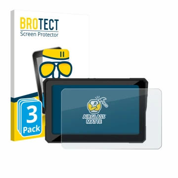 Face avant d’un emballage produit avec le logo de la marque BROTECT. À côté, l’appareil Carpuride W702 Plus 7