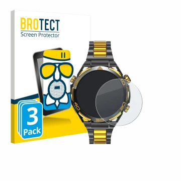 Face avant d’un emballage produit avec le logo de la marque BROTECT. À côté, l’appareil Blackview W90 Pro est représenté avec 