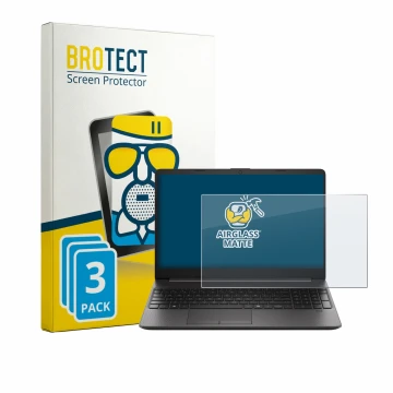 Face avant d’un emballage produit avec le logo de la marque BROTECT. À côté, l’appareil HP EliteBook 250RT G9 est représenté a