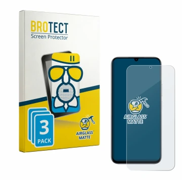 Face avant d’un emballage produit avec le logo de la marque BROTECT. À côté, l’appareil realme C100 4G est représenté avec la 