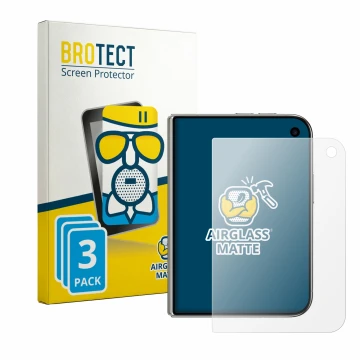 Face avant d’un emballage produit avec le logo de la marque BROTECT. À côté, l’appareil Apple iPhone Duo est représenté avec l