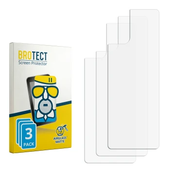Face avant d’un emballage produit avec le logo de la marque BROTECT. À côté se trouve la protection d’écran correspondante.