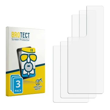 Face avant d’un emballage produit avec le logo de la marque BROTECT. À côté se trouve la protection d’écran correspondante.