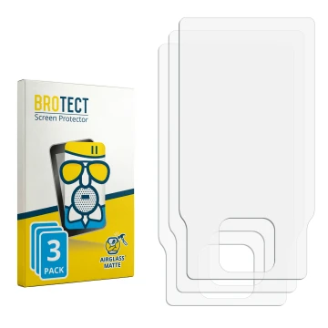 Face avant d’un emballage produit avec le logo de la marque BROTECT. À côté se trouve la protection d’écran correspondante.