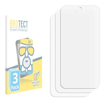 Face avant d’un emballage produit avec le logo de la marque BROTECT. À côté se trouve la protection d’écran correspondante.