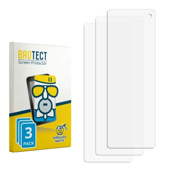 Face avant d’un emballage produit avec le logo de la marque BROTECT. À côté se trouve la protection d’écran correspondante.