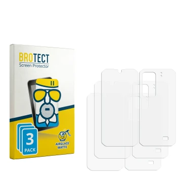 Face avant d’un emballage produit avec le logo de la marque BROTECT. À côté se trouve la protection d’écran correspondante.