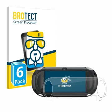 Face avant d’un emballage produit avec le logo de la marque BROTECT. À côté, l’appareil Sony Playstation PCH-1000-Serie PS Vit