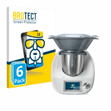 Face avant d’un emballage produit avec le logo de la marque BROTECT. À côté, l’appareil Vorwerk Thermomix TM5 est représenté a
