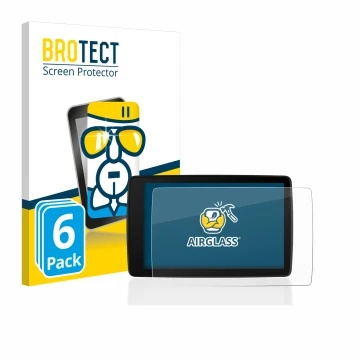 Face avant d’un emballage produit avec le logo de la marque BROTECT. À côté, l’appareil BMW Motorrad Navigator VI est représen