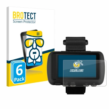 Face avant d’un emballage produit avec le logo de la marque BROTECT. À côté, l’appareil Garmin Foretrex 601 est représenté ave