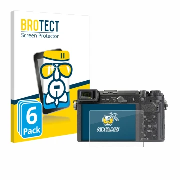 Face avant d’un emballage produit avec le logo de la marque BROTECT. À côté, l’appareil Panasonic Lumix DC-GX9 est représenté 