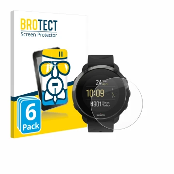 Face avant d’un emballage produit avec le logo de la marque BROTECT. À côté, l’appareil Suunto 3 Fitness est représenté avec l