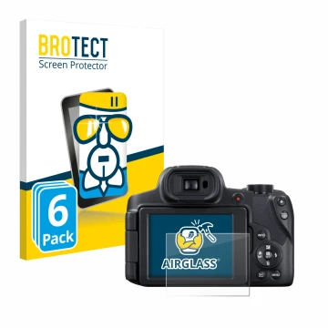 Face avant d’un emballage produit avec le logo de la marque BROTECT. À côté, l’appareil Canon PowerShot SX70 HS est représenté