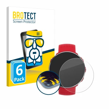 Face avant d’un emballage produit avec le logo de la marque BROTECT. À côté, l’appareil Polar Vantage M est représenté avec la