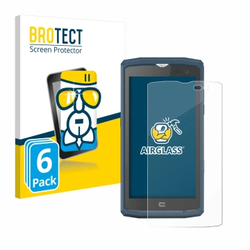 Face avant d’un emballage produit avec le logo de la marque BROTECT. À côté, l’appareil Crosscall Core X3 est représenté avec 