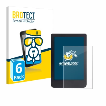 Face avant d’un emballage produit avec le logo de la marque BROTECT. À côté, l’appareil Tolino Shine 3 est représenté avec la 