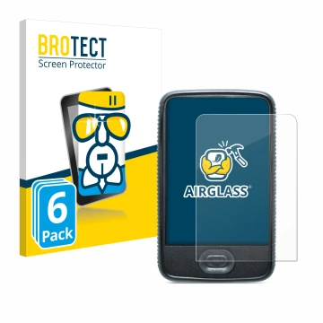 Face avant d’un emballage produit avec le logo de la marque BROTECT. À côté, l’appareil Dexcom G6 Receiver CGM est représenté 