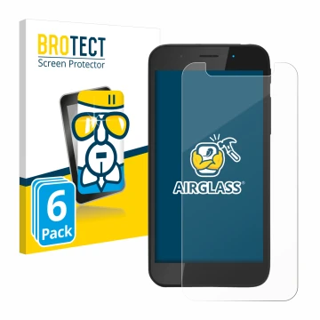 Face avant d’un emballage produit avec le logo de la marque BROTECT. À côté, l’appareil Shiftphones Shift5me est représenté av