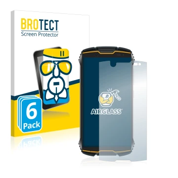 Face avant d’un emballage produit avec le logo de la marque BROTECT. À côté, l’appareil Cubot King Kong Mini est représenté av