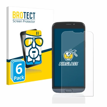Face avant d’un emballage produit avec le logo de la marque BROTECT. À côté, l’appareil Doro 8050 est représenté avec la prote