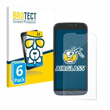 Face avant d’un emballage produit avec le logo de la marque BROTECT. À côté, l’appareil Doro 8050 Plus est représenté avec la 