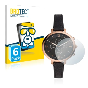 Face avant d’un emballage produit avec le logo de la marque BROTECT. À côté, l’appareil Fossil Monroe Hybrid HR est représenté