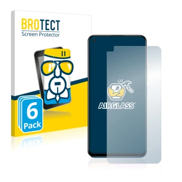 Face avant d’un emballage produit avec le logo de la marque BROTECT. À côté, l’appareil realme 8 est représenté avec la protec