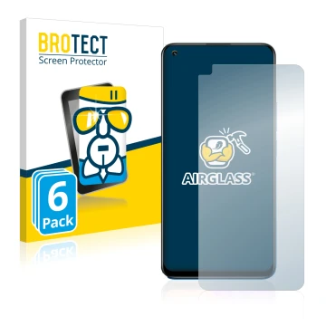 Face avant d’un emballage produit avec le logo de la marque BROTECT. À côté, l’appareil realme 8 Pro est représenté avec la pr