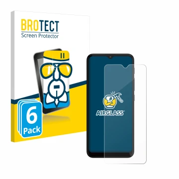 Face avant d’un emballage produit avec le logo de la marque BROTECT. À côté, l’appareil Motorola Moto G20 est représenté avec 