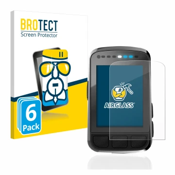 Face avant d’un emballage produit avec le logo de la marque BROTECT. À côté, l’appareil Wahoo Elemnt Bolt V2 GPS est représent