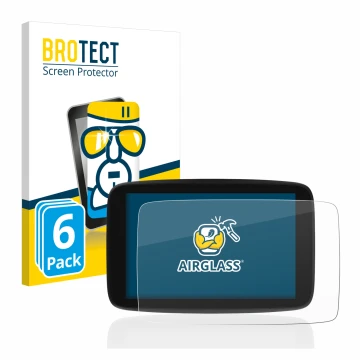 Face avant d’un emballage produit avec le logo de la marque BROTECT. À côté, l’appareil TomTom Go Expert 7