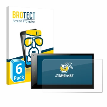 Face avant d’un emballage produit avec le logo de la marque BROTECT. À côté, l’appareil Pioneer SPH-DA160DAB est représenté av