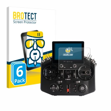 Face avant d’un emballage produit avec le logo de la marque BROTECT. À côté, l’appareil FrSky Tandem X20 est représenté avec l