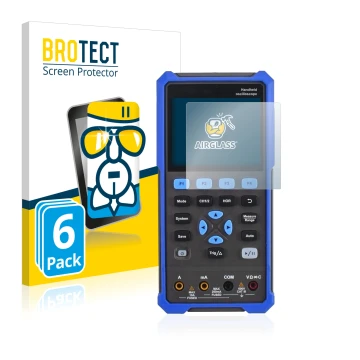 Face avant d’un emballage produit avec le logo de la marque BROTECT. À côté, l’appareil Owon HDS 200 Series est représenté ave