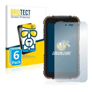 Face avant d’un emballage produit avec le logo de la marque BROTECT. À côté, l’appareil Doogee S35T est représenté avec la pro
