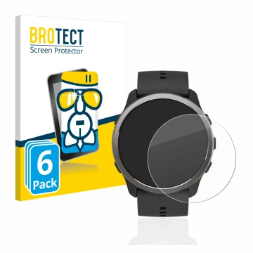 Face avant d’un emballage produit avec le logo de la marque BROTECT. À côté, l’appareil Suunto 5 Peak est représenté avec la p