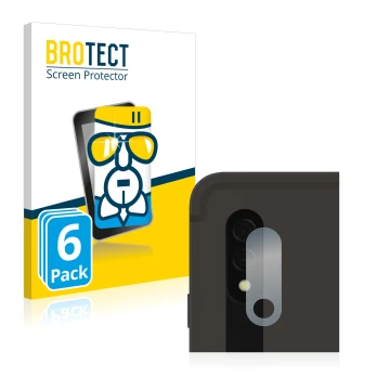 Face avant d’un emballage produit avec le logo de la marque BROTECT. À côté, l’appareil Samsung Galaxy Tab S8 Plus WiFi (Camér