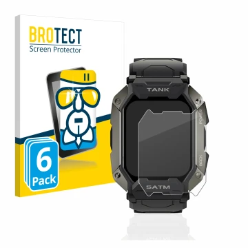 Face avant d’un emballage produit avec le logo de la marque BROTECT. À côté, l’appareil Kospet Tank M1 est représenté avec la 