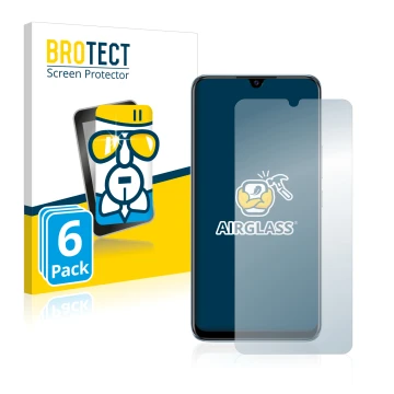 Face avant d’un emballage produit avec le logo de la marque BROTECT. À côté, l’appareil Vivo V20 SE est représenté avec la pro