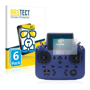 Face avant d’un emballage produit avec le logo de la marque BROTECT. À côté, l’appareil FrSky Tandem X18 est représenté avec l