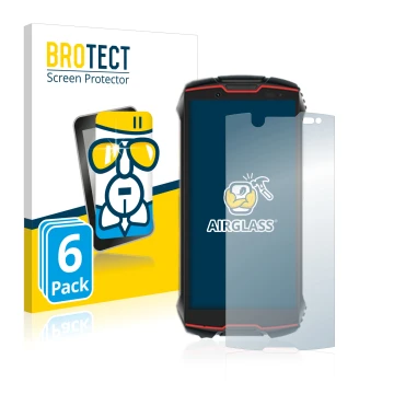 Face avant d’un emballage produit avec le logo de la marque BROTECT. À côté, l’appareil Cubot King Kong Mini 2 Pro est représe