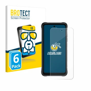 Face avant d’un emballage produit avec le logo de la marque BROTECT. À côté, l’appareil Umidigi Bison 2 est représenté avec la