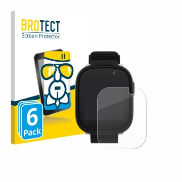 Face avant d’un emballage produit avec le logo de la marque BROTECT. À côté, l’appareil Xplora X6 Play 2022 (1ère génération) 